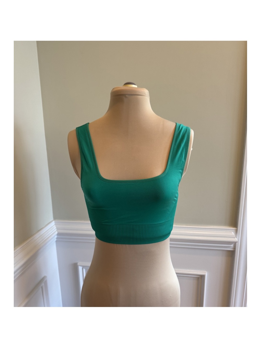 Sweaty Betty Teal Square-Neck Crop Tank